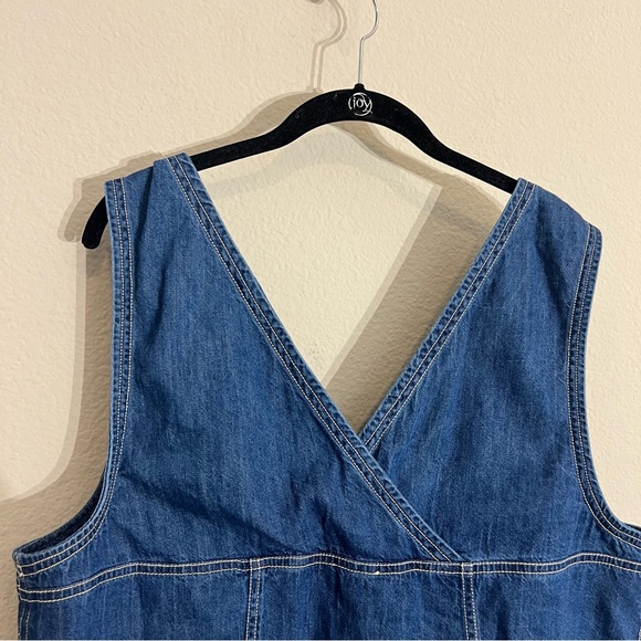 Anthropologie Pilcro coastal cutoff v-neck denim top button down size XL vest - Picture 12 of 14